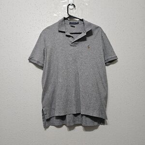 Polo Ralph Lauren Gray Pima Cotton Polo Shirt Mens M Classic Logo